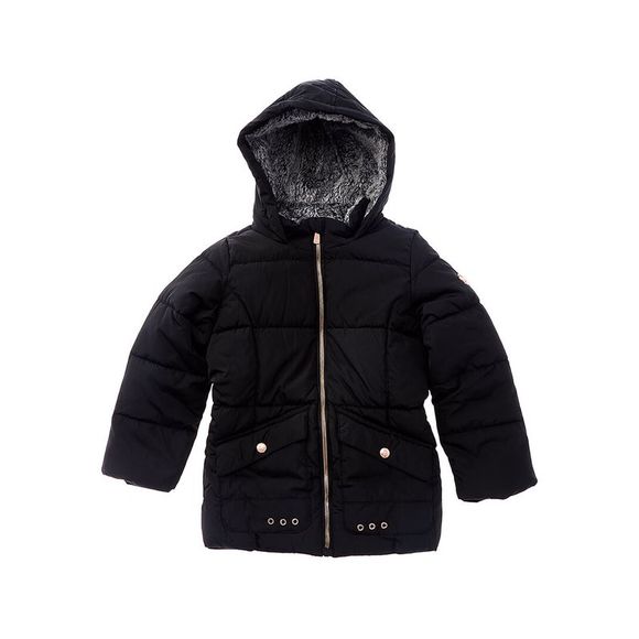 Kensie Girl Girls  Quilted Coat, Black - Picture 1 of 2